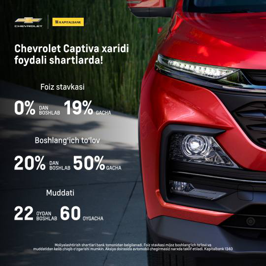 Chevrolet Captiva xaridi foydali shartlarda!