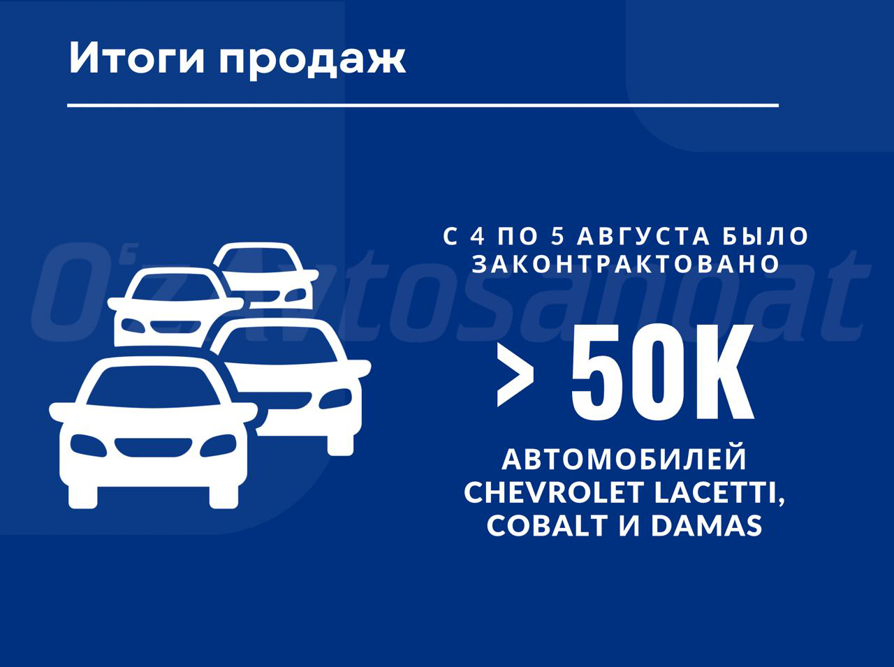 Итоги двух дней контрактации дополнительной партии автомобилей Chevrolet Lacetti, Cobalt и Damas